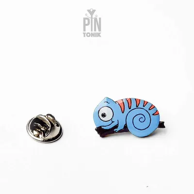 Broches - Moji the Chameleon - Wooden Pin - PINTONIK