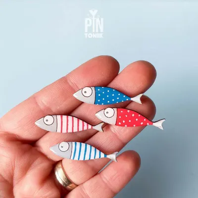 Broches - Sardine Wooden Pin - PINTONIK