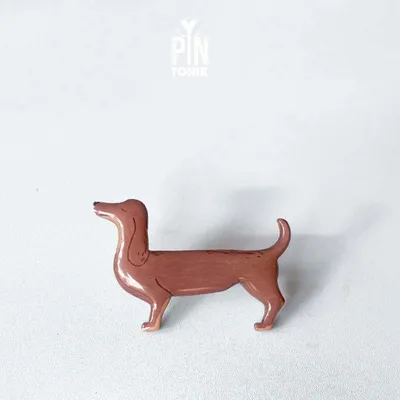 Broches - Dachshund Wooden Pin - PINTONIK