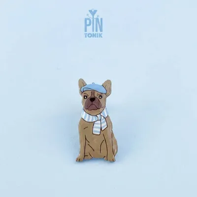 Broches - French Bulldog Wooden Pin - PINTONIK