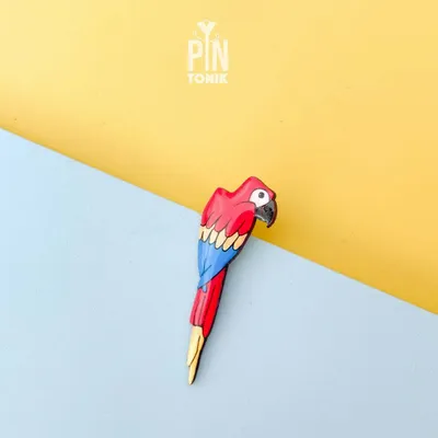 Broches - Ara Parrot Wooden Pin - PINTONIK