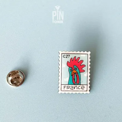 Broches - France Rooster Stamp Pin - PINTONIK