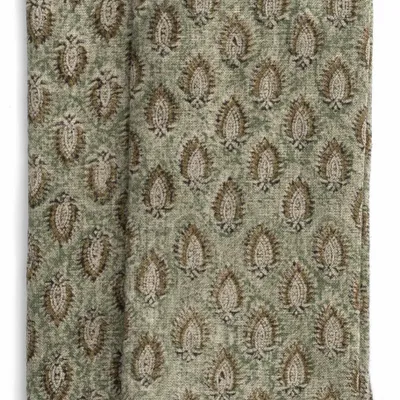 Linge de table textile - Serviettes en lin à imprimé Cypress Parrot, coloris Écume de mer - CHAMOIS