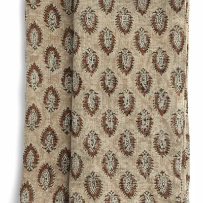 Linge de table textile - Serviettes en lin à imprimé Cypress Parrot, coloris Pêche Poudrée - CHAMOIS