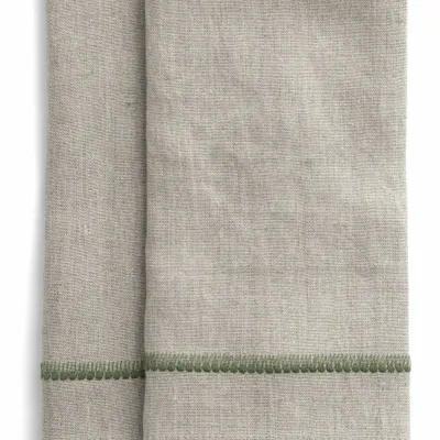 Linge de table textile - Serviettes en lin avec broderie - CHAMOIS
