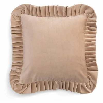 Fabric cushions - Velvet Cushion with Ruffle - CHAMOIS