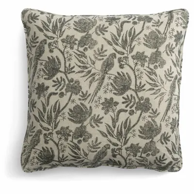 Fabric cushions - Linen Cushion with Parrot Print - CHAMOIS