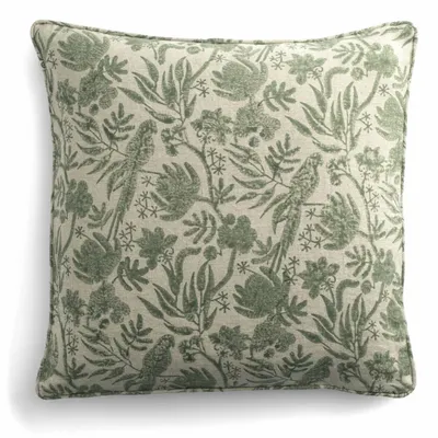 Fabric cushions - Linen Cushion with Parrot Print - CHAMOIS