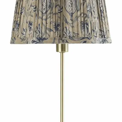 Desk lamps - Lampshade Scallop in Beige and Blue - CHAMOIS