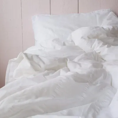 Beds - seersucker duvet cover - white - OTTOMANIA