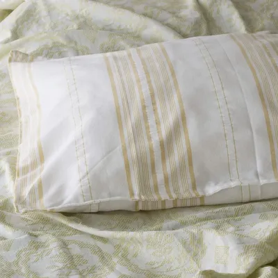 Beds - pillowcase, mustard yellow striped - OTTOMANIA