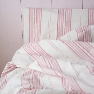 Lits - housse de couette, rayée rouge cerise - OTTOMANIA