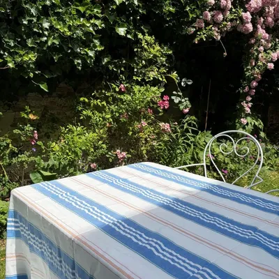 Autres décorations de Noël - nappe rayée - blanc-bleu méditerranéen - OTTOMANIA