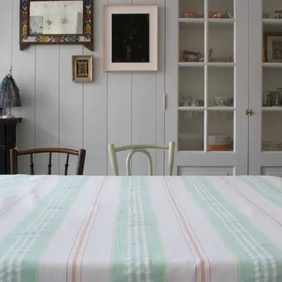 Autres décorations de Noël - nappe rayée - blanc-vert frais - OTTOMANIA