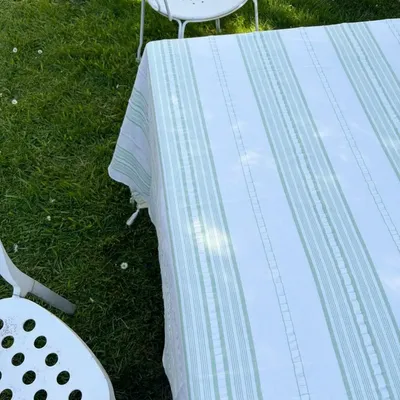 Autres décorations de Noël - nappe rayée - blanc-vert pistache - OTTOMANIA