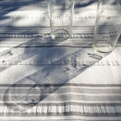Autres décorations de Noël - nappe rayée - blanc-noir - OTTOMANIA