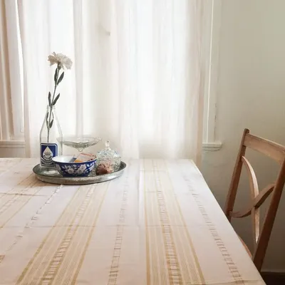Other Christmas decorations - table cloth with fringe mustard yellow - OTTOMANIA