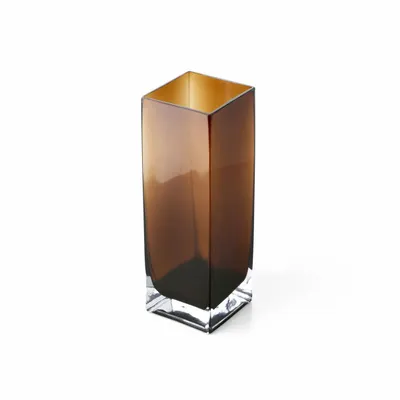 Vases - The Amber Cuboid Vase - Amber - L - BAZAR BIZAR LIVING