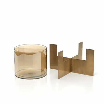 Bougeoirs et photophores  - Le Hurricane X - Or - Bas - BAZAR BIZAR LIVING