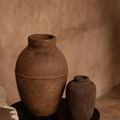 Vases - The Clay Echo Vase - Burgundy - S - BAZAR BIZAR LIVING