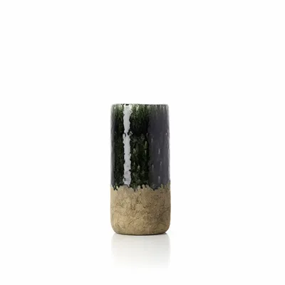 Vases - Le Vase Cylindre Moss - Vert Béton - M - BAZAR BIZAR LIVING