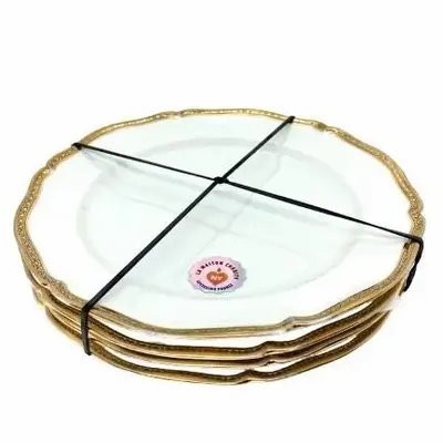 Formal plates - Set of four antique plates for dessert or brunch - CHARITY BOUGIES DE NY