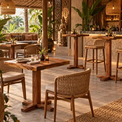 Autres tables  - Table haute sembilan - bois de suar massif - DESIGN TRIP