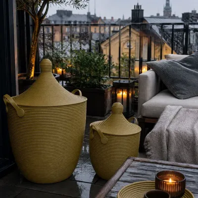 Accessoires de jardinage - Grand panier imperméable intérieur-extérieur 70 cm - BAKKA HOME