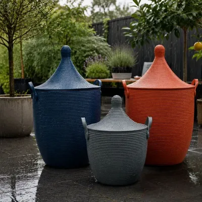 Accessoires de jardinage - Grand panier imperméable intérieur-extérieur 70 cm - BAKKA HOME