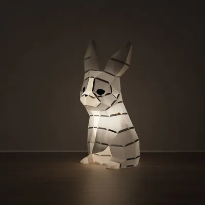 Desk lamps - Papercraft 3D DIY Kits - Paper Rabbit Night Light - MOKI MOKI