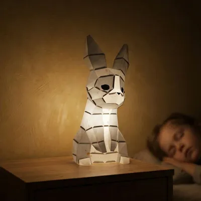 Desk lamps - Papercraft 3D DIY Kits - Paper Rabbit Night Light - MOKI MOKI