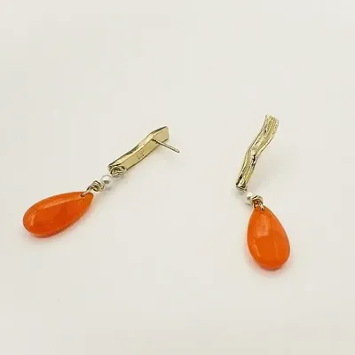 Bijoux - Boucles Fantasia orange - CHIC ALORS PARIS