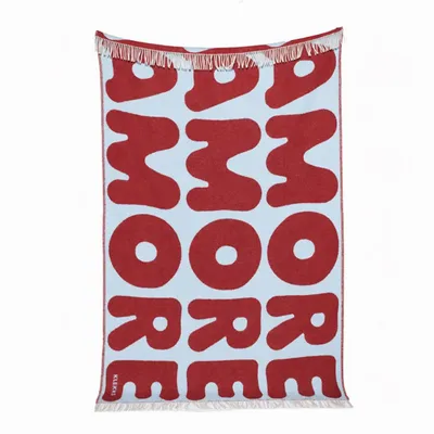 Throw blankets - Wool Throw Blanket in Bordeaux & Light Blue – KLEKKS NO. 11 - KLEKKS