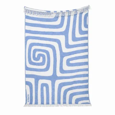 Plaids - Plaid en laine bleu clair et blanc — KLEKKS NO. 34 - KLEKKS