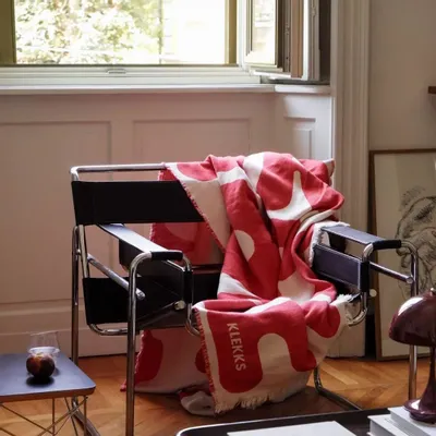 Throw blankets - Cotton Throw Blanket in Red – KLEKKS NO. 11 - KLEKKS