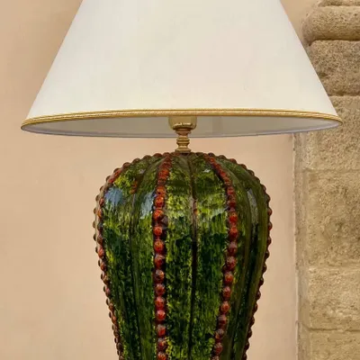 Céramique - Ceramic cactus lamp - CERAMICHE MADE IN SICILY