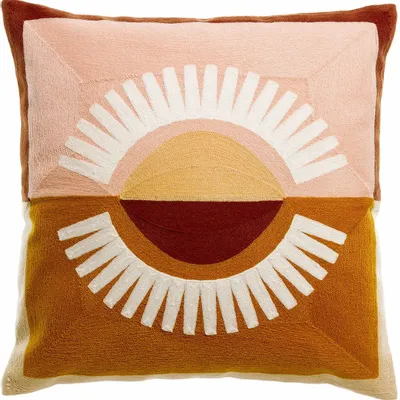 Cushions - Embroidered Cushion Eol Naturel 45 X 45 - MAISON VIVARAISE - SDE VIVARAISE WINKLER