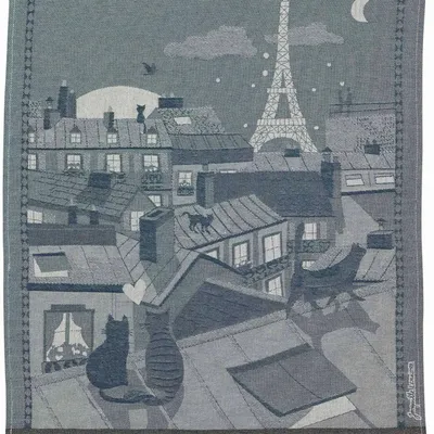Dish towels - Jacquard kitchen towel Toits de Paris Bleu 50 X 70 - MAISON VIVARAISE - SDE VIVARAISE WINKLER