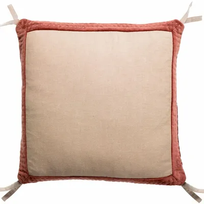 Cushions - Elise chambray cushion Tabac 45 X 45 - MAISON VIVARAISE - SDE VIVARAISE WINKLER