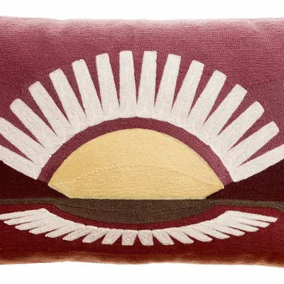Coussins - Coussin brodé Eol Bordeaux 30 x 50 - MAISON VIVARAISE - SDE VIVARAISE WINKLER
