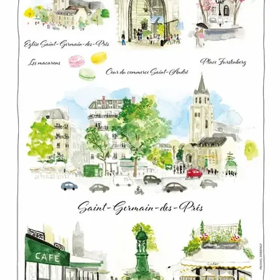 Dish towels - Kitchen towel St Germain Des Près Blanc 48 X 72 - MAISON VIVARAISE - SDE VIVARAISE WINKLER