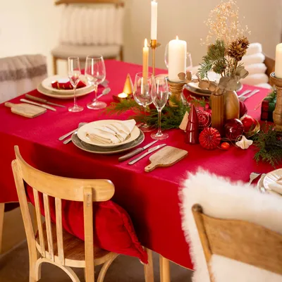 Table cloths - Recycled Tablecloth Grace Rubis 170 X 300 - MAISON VIVARAISE - SDE VIVARAISE WINKLER