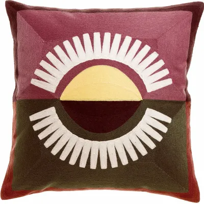 Coussins - Coussin brodé Eol Bordeaux 45 x 45 - MAISON VIVARAISE - SDE VIVARAISE WINKLER