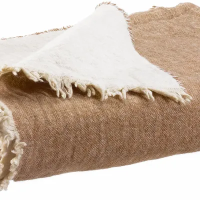 Throw blankets - Recycled Throw Bruna Café 130 X 180 - MAISON VIVARAISE - SDE VIVARAISE WINKLER