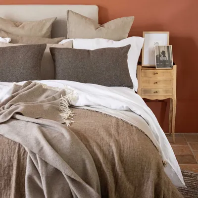Throw blankets - Recycled Throw Bruna Café 130 X 180 - MAISON VIVARAISE - SDE VIVARAISE WINKLER