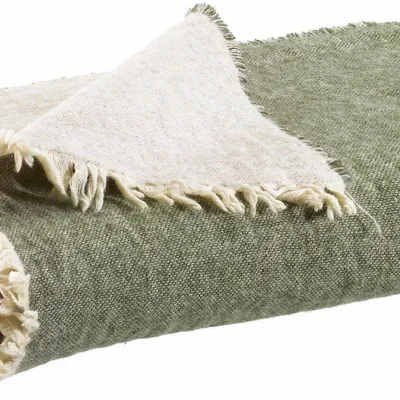 Throw blankets - Recycled throw Bruna Kaki 130 X 180 - MAISON VIVARAISE - SDE VIVARAISE WINKLER