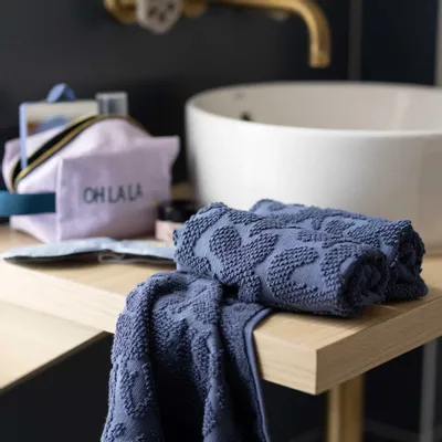 Autres linges de bain - Serviette Invité Gilda Encre 30 x 50 - MAISON VIVARAISE - SDE VIVARAISE WINKLER
