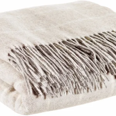 Throw blankets - Checked throw Irina Perle 140 X 200 - MAISON VIVARAISE - SDE VIVARAISE WINKLER