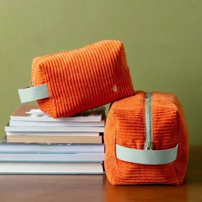 Pochettes - Trousse cube Loen Terracotta L 14 x 22 x 11 - LA CERISE SUR LE GATEAU