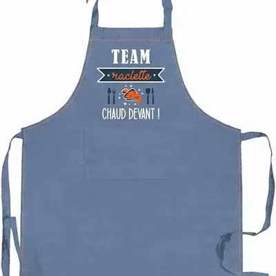 Aprons - Team Raclette Kitchen Apron Jeans 72 X 90 - MAISON VIVARAISE - SDE VIVARAISE WINKLER
